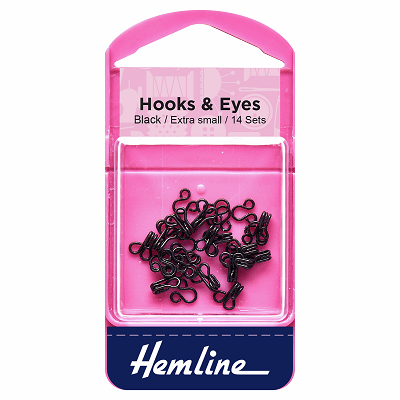 H401.0 Hooks and Eyes: Black - Size 0.. 
